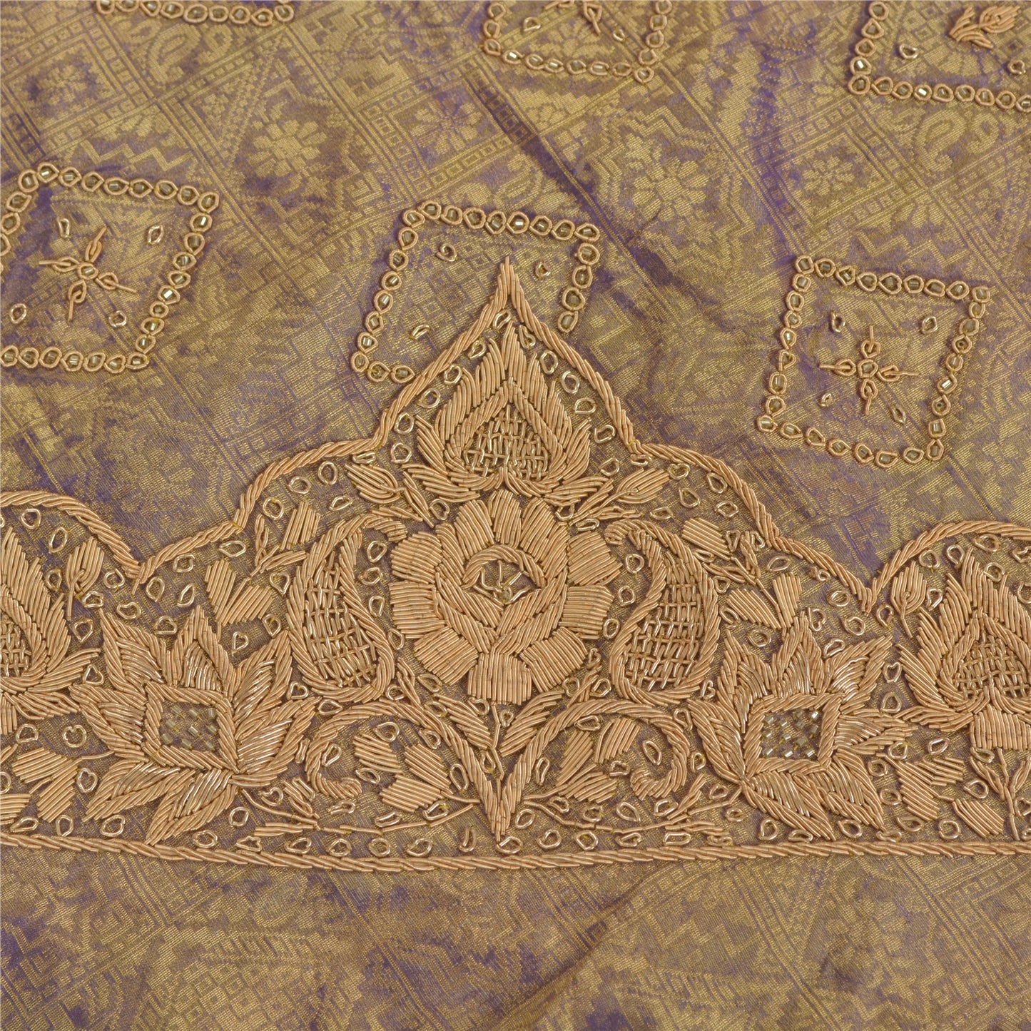 Sanskriti Vintage Lang Nederdel Ren Silke Håndvævet Usyet Lehenga