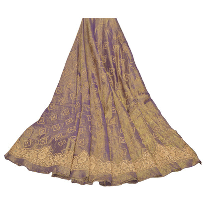 Sanskriti Vintage Lang Nederdel Ren Silke Håndvævet Usyet Lehenga