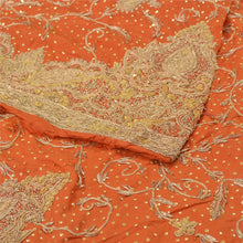 Load image into Gallery viewer, Sanskriti Vintage Rusty Orange Long Skirt Pure Silk Handmade Unstitched Lehenga
