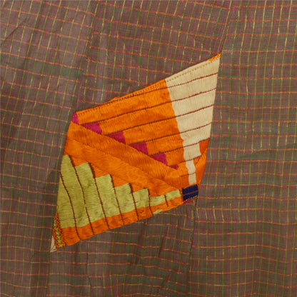 Sanskriti vintage nederdel mosgrøn 100 % ren bomuld Phulkari Lehanga