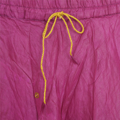 Sanskriti Vintage Skirt Purple 100% Pure Silk Hand-embroidered Stitched Lehanga