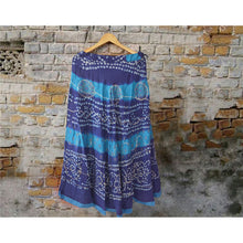 Load image into Gallery viewer, Sanskriti Vintage Long Party Skirt Pure Cotton Blue Handmade Stitched Lehenga
