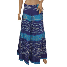 Load image into Gallery viewer, Sanskriti Vintage Long Party Skirt Pure Cotton Blue Handmade Stitched Lehenga
