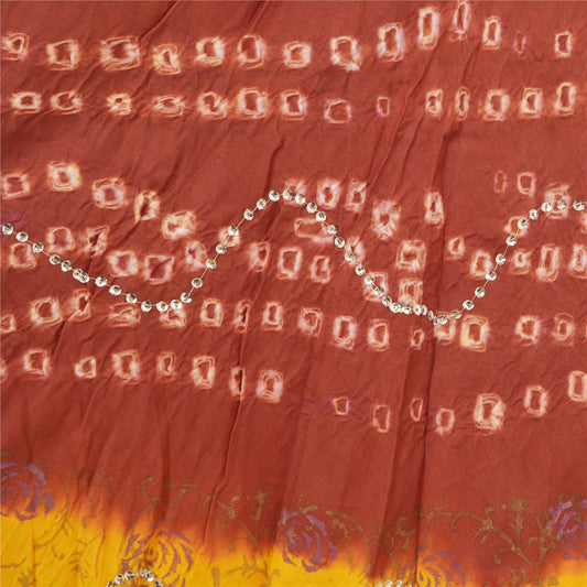 Sanskriti Vintage Long Party Skirt Pure Cotton Brown Handmade Stitched Lehenga