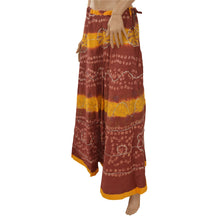 Load image into Gallery viewer, Sanskriti Vintage Long Party Skirt Pure Cotton Brown Handmade Stitched Lehenga
