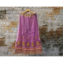 Load image into Gallery viewer, Sanskriti Vintage Long Party Skirt Net Mesh Purple Handmade Stitched Lehenga
