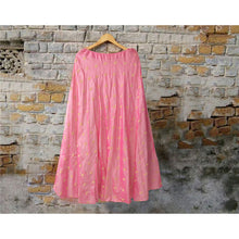 Load image into Gallery viewer, Sanskriti Vintage Long Skirt Pure Silk Pink Hand Embroidered Stitched Lehenga
