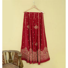 Load image into Gallery viewer, Sanskriti New Long Skirt Pure Silk Magenta Hand Beaded Unstitched Party Lehenga

