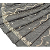 Sanskriti Vintage Long Skirt Pure Satin Silk Grey Hand Beaded Unstitched Lehenga