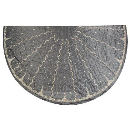 Sanskriti Vintage Long Skirt Pure Satin Silk Grey Hand Beaded Unstitched Lehenga