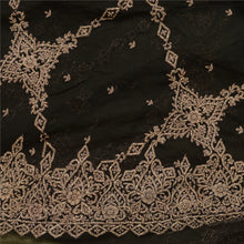 Load image into Gallery viewer, Sanskriti New Long Skirt Net Mesh Black Handmade Unstitched Zardozi Lehenga
