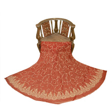 Load image into Gallery viewer, Sanskriti New Long Skirt Net Mesh Brick Red Handmade Unstitched Lehenga
