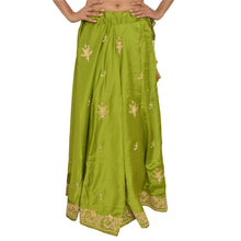 Load image into Gallery viewer, Sanskriti Vintage Long Skirt Pure Satin Silk Green Hand Beaded Stitched Lehenga
