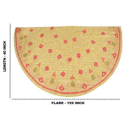 Sanskriti Vintage Long Skirt Pure Organza Silk Handmade Woven Unstitched Lehenga