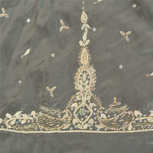 Load image into Gallery viewer, Sanskriti Vintage Long Skirt Pure Satin Silk Grey Hand Beaded Unstitched Lehenga
