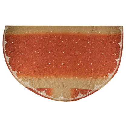 Sanskriti Vintage Long Skirt 100% Pure Satin Silk Hand Beaded Unstitched Lehenga