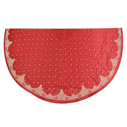 Sanskriti Vintage Long Skirt Pure Satin Silk Hand Beaded Unstitched Lehenga