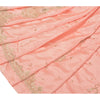 Sanskriti Vintage Long Skirt Pure Satin Silk Peach Handmade Unstitched Lehenga