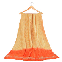 Load image into Gallery viewer, Sanskriti Vintage Long Skirt Pure Satin Silk Orange Handmade Unstitched Lehenga
