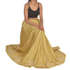 Sanskriti Vintage Long Skirt Pure Satin Silk Golden Handmade Unstitched Lehenga