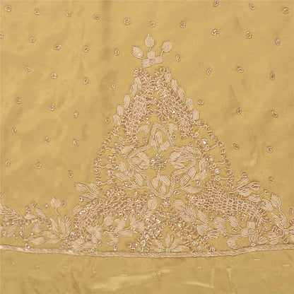 Sanskriti Vintage Long Skirt Pure Satin Silk Golden Handmade Unstitched Lehenga