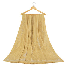 Load image into Gallery viewer, Sanskriti Vintage Long Skirt 100% Pure Silk Cream Handmade Unstitched Lehenga
