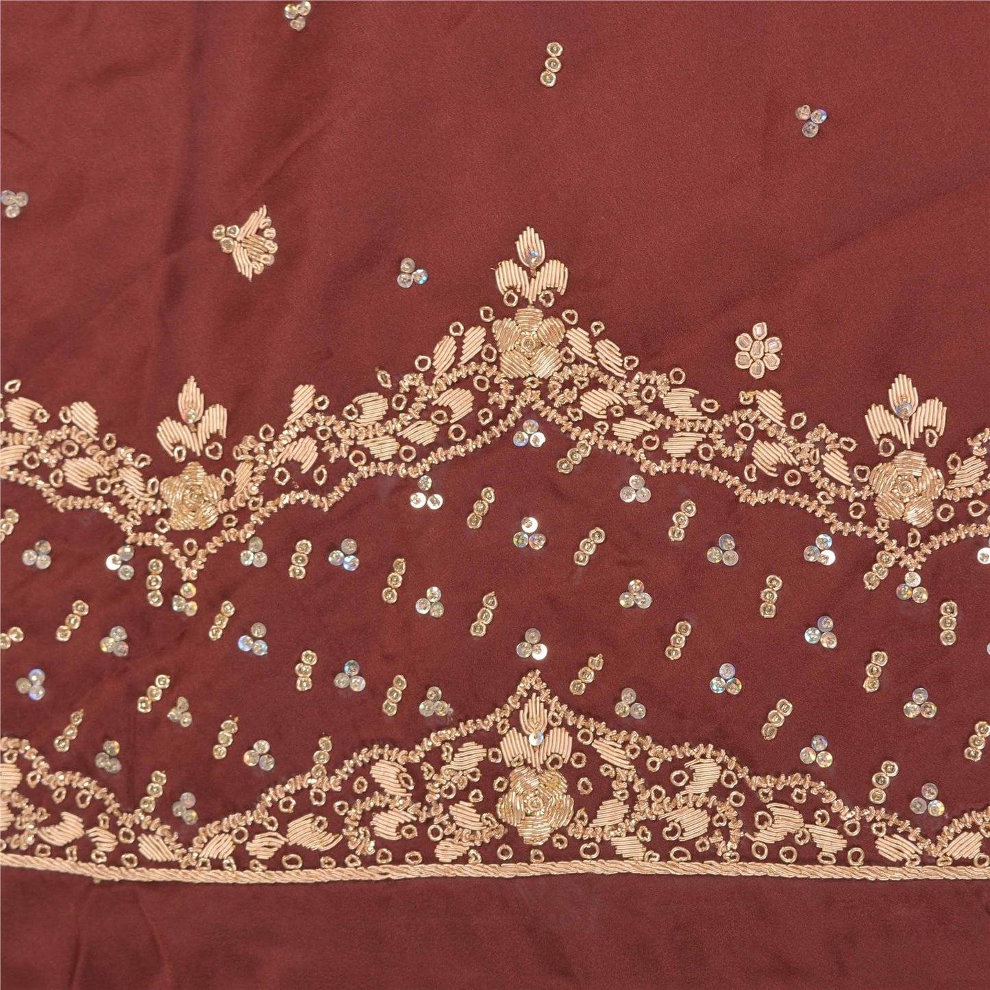 Sanskriti Vintage Long Skirt Pure Satin Silk Handmade Unstitched Zardozi Lehenga