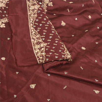 Sanskriti Vintage Long Skirt Pure Satin Silk Handmade Unstitched Zardozi Lehenga