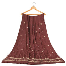 Load image into Gallery viewer, Sanskriti Vintage Long Skirt Pure Satin Silk Handmade Unstitched Zardozi Lehenga

