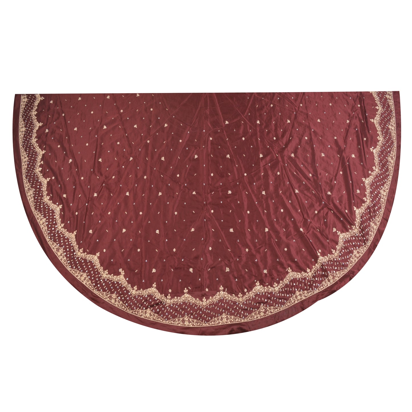 Sanskriti Vintage Long Skirt Pure Satin Silk Handmade Unstitched Zardozi Lehenga