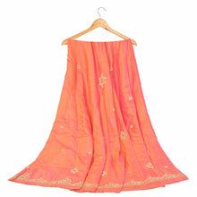 Load image into Gallery viewer, Sanskriti Vintage Long Skirt Pure Silk Peach Hand Embroidered Unstitched Lehenga
