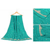 Sanskriti Vintage Long Skirt Pure Satin Silk Green Handmade Unstitched Lehenga