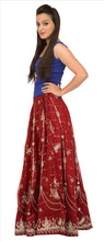 Load image into Gallery viewer, Vintage Indian Bollywood Women Long Skirt Hand Beaded Maroon M Size Lehenga
