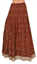 Load image into Gallery viewer, Vintage Indian Bollywood Women Long Skirt Hand Beaded Brown S Size Lehenga
