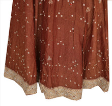 Load image into Gallery viewer, Vintage Indian Bollywood Women Long Skirt Hand Beaded Brown S Size Lehenga
