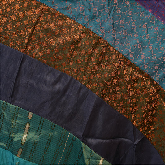 Sanskriti Vintage Hand Woven Lehenga Pure Satin Silk Long Skirt Multi Color