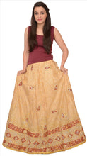 Load image into Gallery viewer, Vintage Indian Bollywood Women Long Skirt Hand Beaded Cream S Size Lehenga
