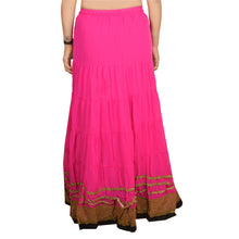 Load image into Gallery viewer, Sanskriti New Embroidered Lehenga Georgette Party Pink Long Skirt Lace Work
