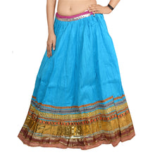 Load image into Gallery viewer, Sanskriti New Embroidered Lehenga Cotton Party Blue Long Skirt Lace Work
