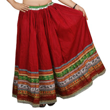 Load image into Gallery viewer, Sanskriti New Embroidered Lehenga Cotton Party Maroon Long Skirt Lace Work
