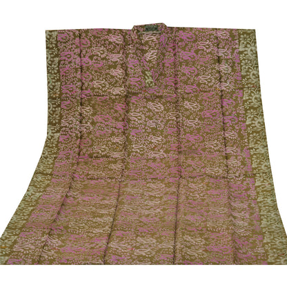 Sanskriti Vinatage Sanskriti New Caftan Printed Pure Silk Kaftan Green Style Long Top Paisley