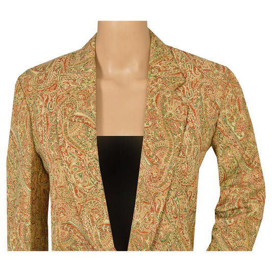 Sanskriti Vintage Coat Jacket Cotton Woven Beige Heavy Multicolor Thread Work