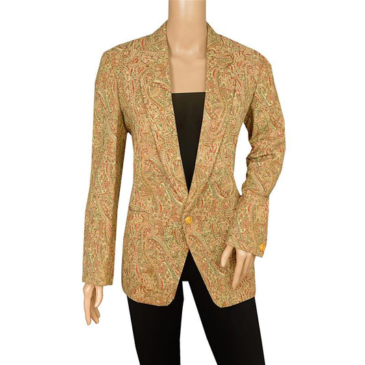 Sanskriti Vintage Coat Jacket Cotton Woven Beige Heavy Multicolor Thread Work