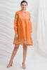 Sanskriti Vintage Tunic Dress w/ Balloon Sleeves Pure Silk, Upcycled Free Size
