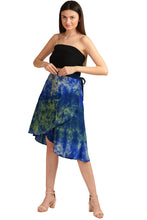Load image into Gallery viewer, Sanskriti Vintage Wrap Skirt Pure Crepe Silk Tie-Dye Floral, Upcycled Free Size
