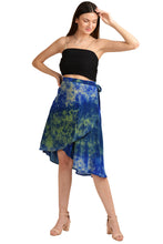 Load image into Gallery viewer, Sanskriti Vintage Wrap Skirt Pure Crepe Silk Tie-Dye Floral, Upcycled Free Size
