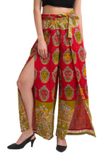 Load image into Gallery viewer, Sanskriti Vintage Wrap Style Palazzo Pant Pure Cotton Printed, Upcycled S Size
