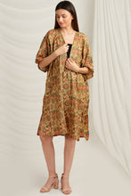 Load image into Gallery viewer, Sanskriti Vintage Kimono Jacket Pure Silk Hand Block Print, Upcycled Free Size
