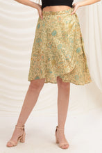 Load image into Gallery viewer, Sanskriti Vintage Wrap Skirt Pure Silk Floral Printed, Upcycled Free Size
