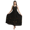 Sanskriti Vintage Sweetheart Maxi Dress Black Pure Crepe Silk Floral Sleeveless